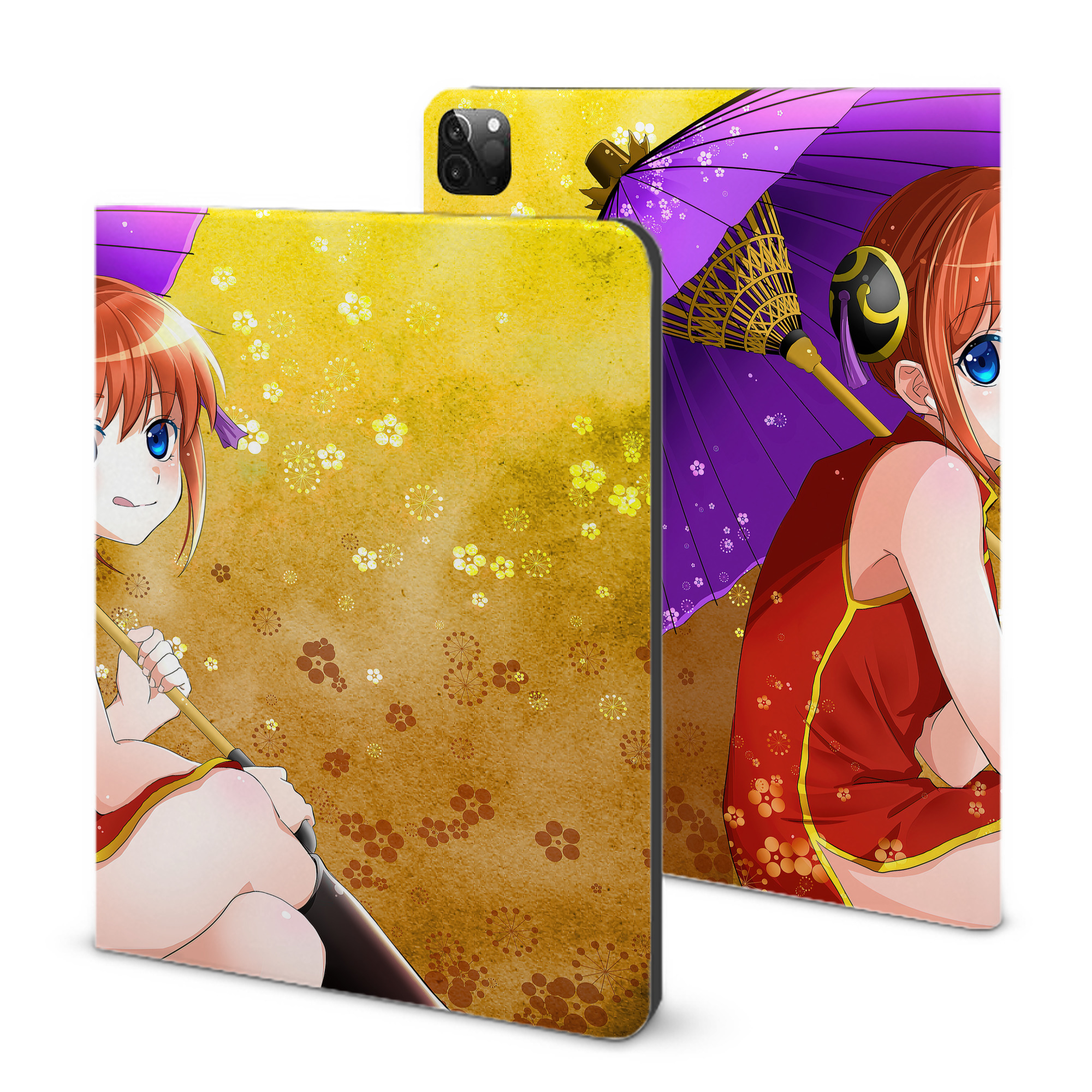 （画像用） ぎんたま 坂田銀時（さかたぎんとき） 神楽 志村新八（しむら しんぱち） GINTAMA Sakata Gintoki Kagura Shimura Shinpachi IPadケース ペンホルダー付き ブックスタイルデザイン